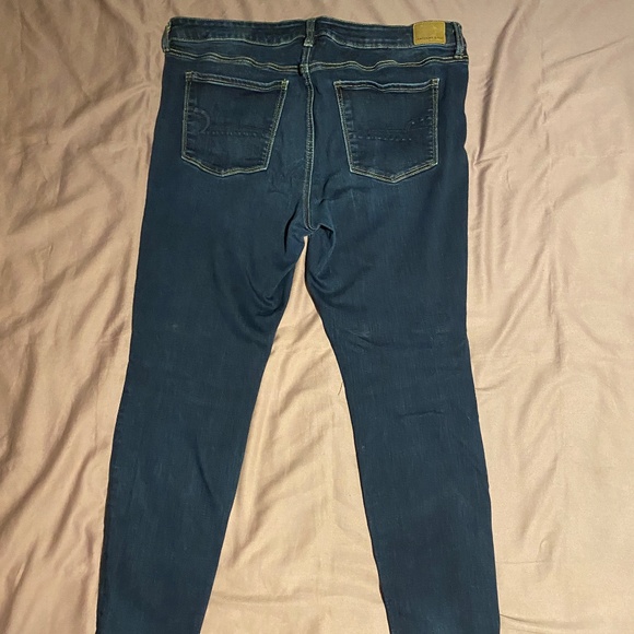 American Eagle Dark Blue Wash Skinny Jeans - Picture 3 of 5